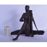 Pavlina Pavlides (Born 1920) Greek Bronze, Male and Female, signed. 38 cm x 32 cm. Note: Pavlina Pav