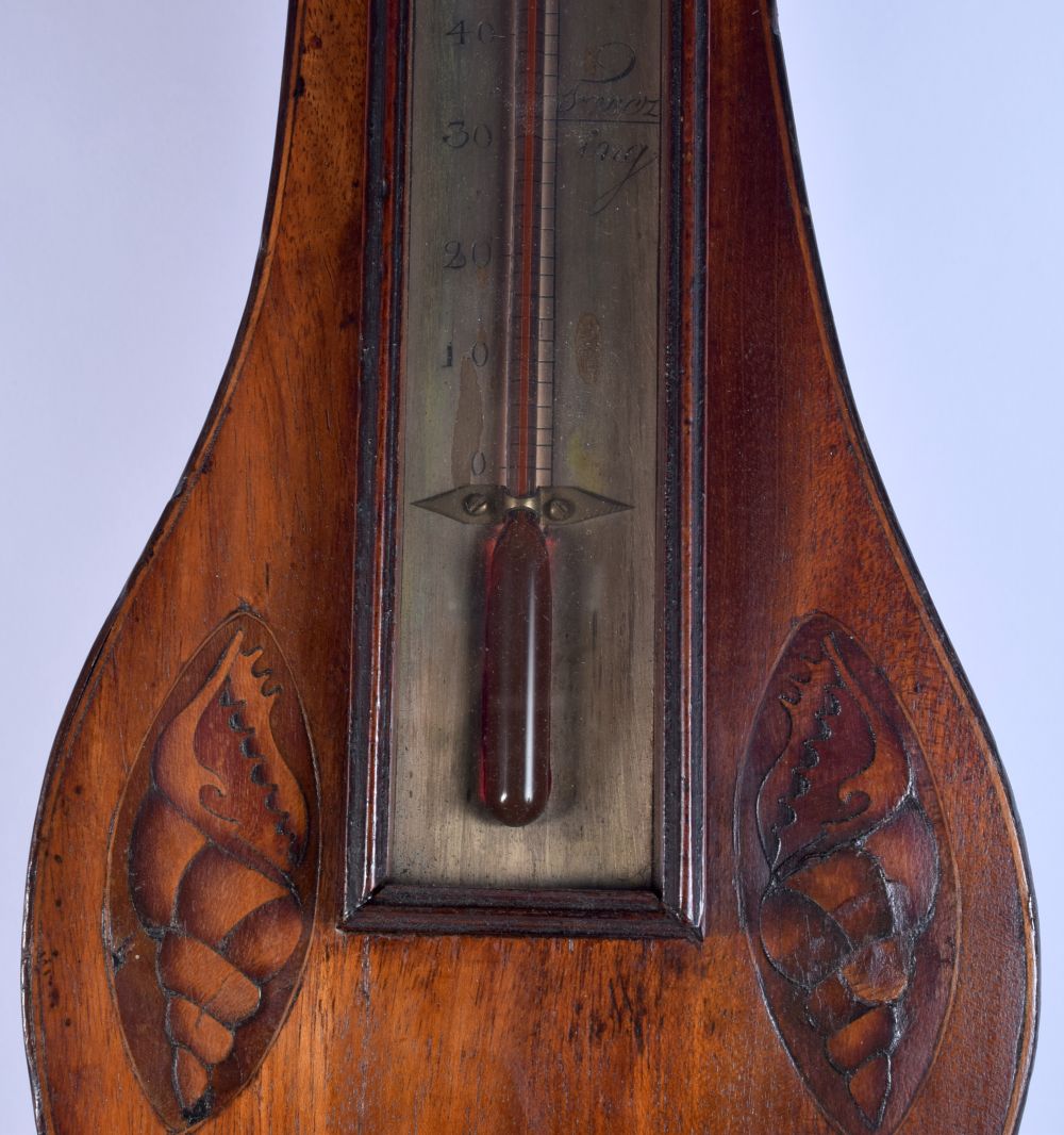 A mahogany inlaid Carminada barometer. 99cm. - Bild 4 aus 6