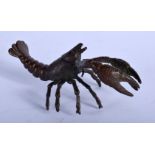 A JAPANESE BRONZE CRAYFISH. 9.9cm x 6.5cm, weight 106.6g