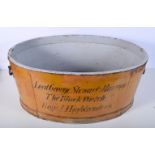 A antique metal wash tub previously owned by Lord Stuart Murray of the Black Watch regiment.31 x 79