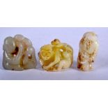 THREE PIECES OF CHINESE JADE 20th Century. (3)