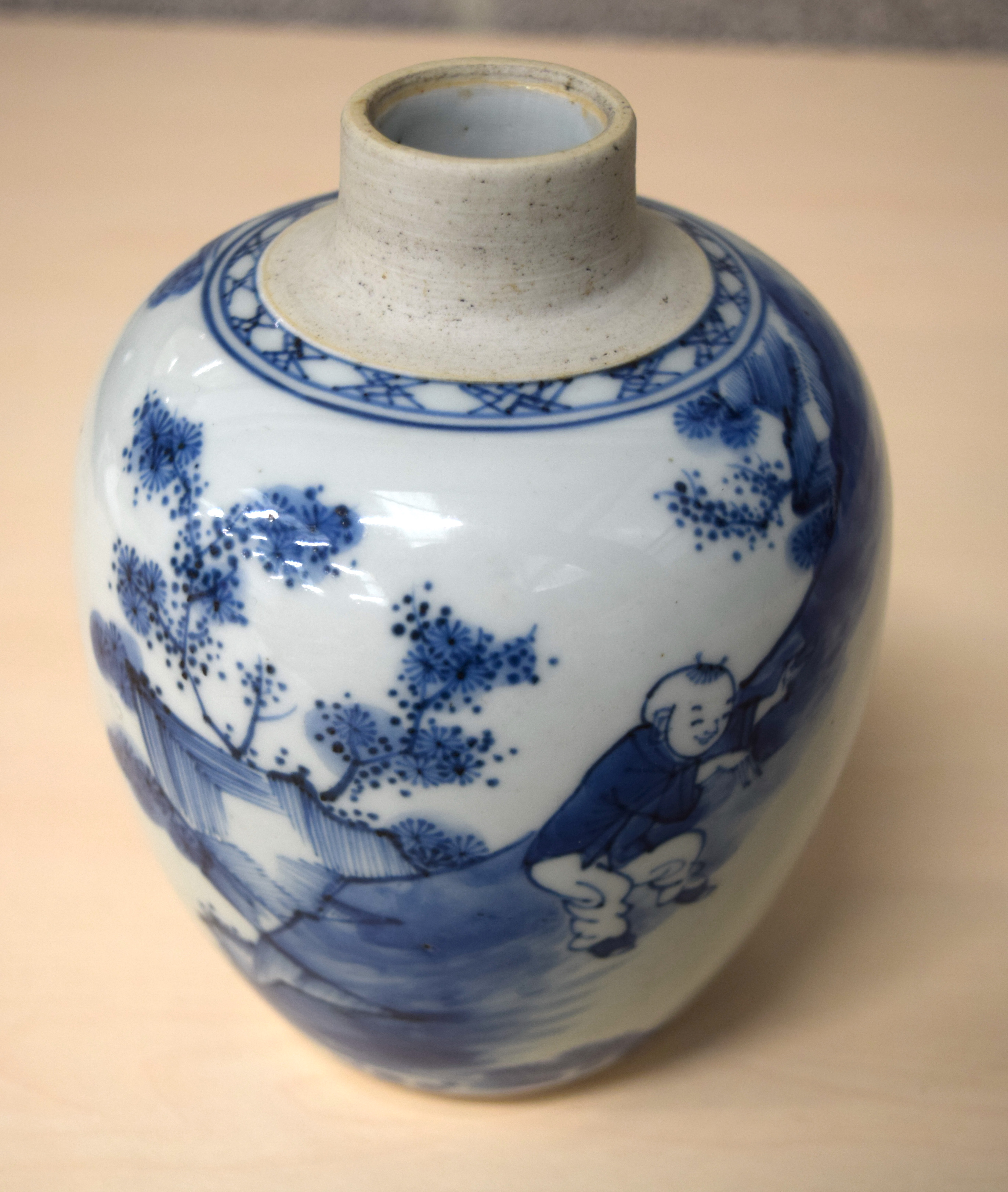 A LATE 17TH/18TH CENTURY CHINESE BLUE AND WHITE PORCELAIN GINGER JAR Kangxi/Yongzheng. 16 cm x 8 cm. - Bild 9 aus 12