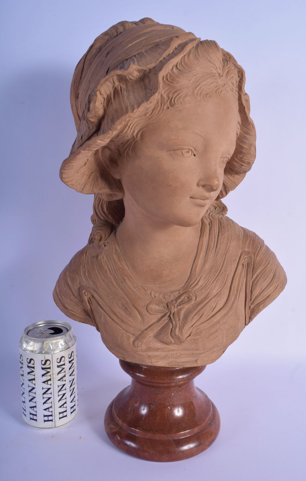 French School (Late 19th Century) Terracotta, Pretty Girl. 46 cm x 20 cm.