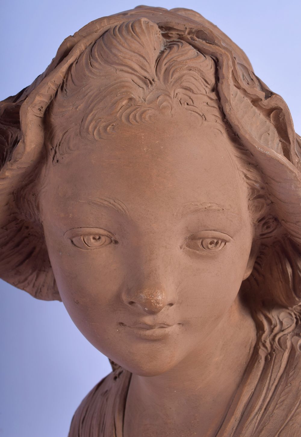 French School (Late 19th Century) Terracotta, Pretty Girl. 46 cm x 20 cm. - Image 3 of 4