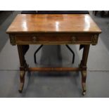 A VERY FINE REGENCY EARLY 19TH CENTURY ENGLISH ROSEWOOD LIBRARY SOFA TABLE with useable and dummy