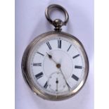 A VICTORIAN SILVER POCKET WATCH. Hallmarked Chester 1879, 4.9cm dial, weight 89.2g