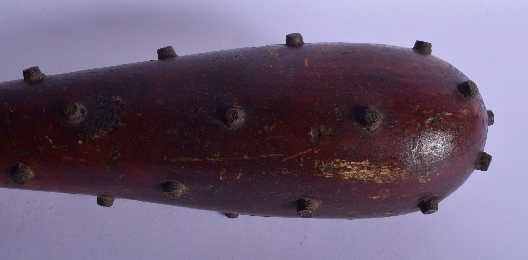 AN UNUSUAL VINTAGE TRIBAL CARVED MACE HEAD TYPE FIGHTING CLUB. 58 cm long. - Image 2 of 5