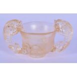 A Chinese glass libation cup 5 x 11cm.
