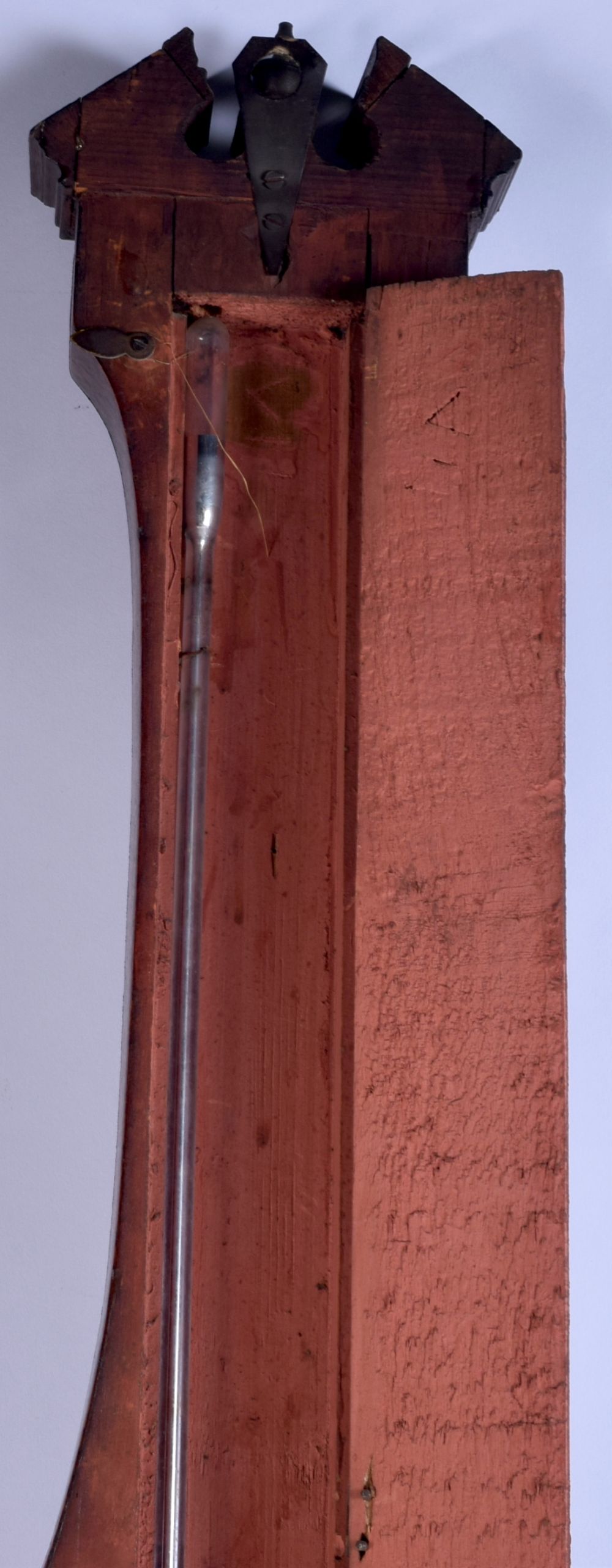 A mahogany inlaid Carminada barometer. 99cm. - Bild 6 aus 6