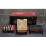A collection of upholstered foot Stools Largest 47 x 85 x 41 cm (4)