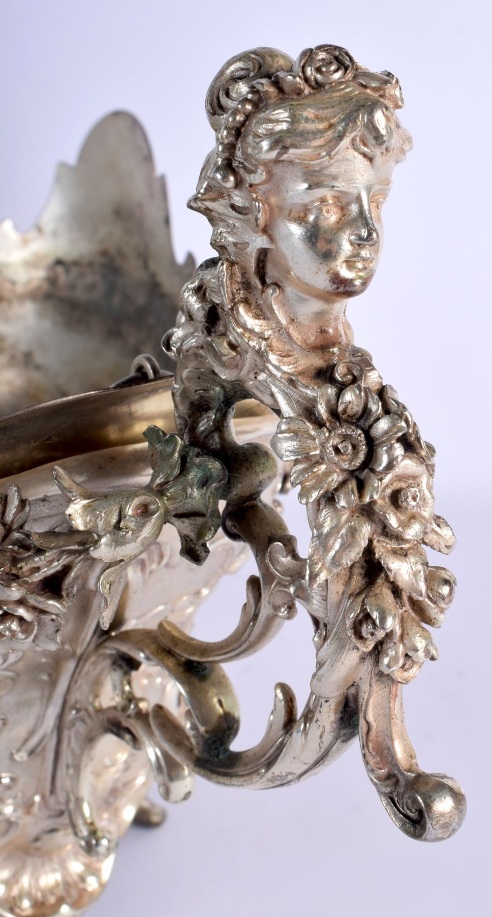A LARGE EARLY 20TH CENTURY GERMAN NEO CLASSICAL SILVER CENTREPIECE by Friedlander, decorated with ma - Image 2 of 6