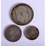 THREE ENGLISH SILVER COINS. Weight 22.2g (3)