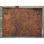 A cast Iron Fireback 54 x 74 cm