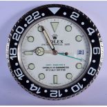 A ROLEX ADVERTISING DEALER DISPLAY HANGING WALL CLOCK. 30 cm diameter.