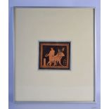 A FRAMED 19TH CENTURY EUROPEAN ENGRAVING depicting Grecian people. 52 cm x 32 cm overall.