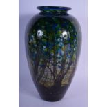 A LIMITED EDITION ISLE OF WIGHT GLASS VASE No 20 of 100. 24 cm high.