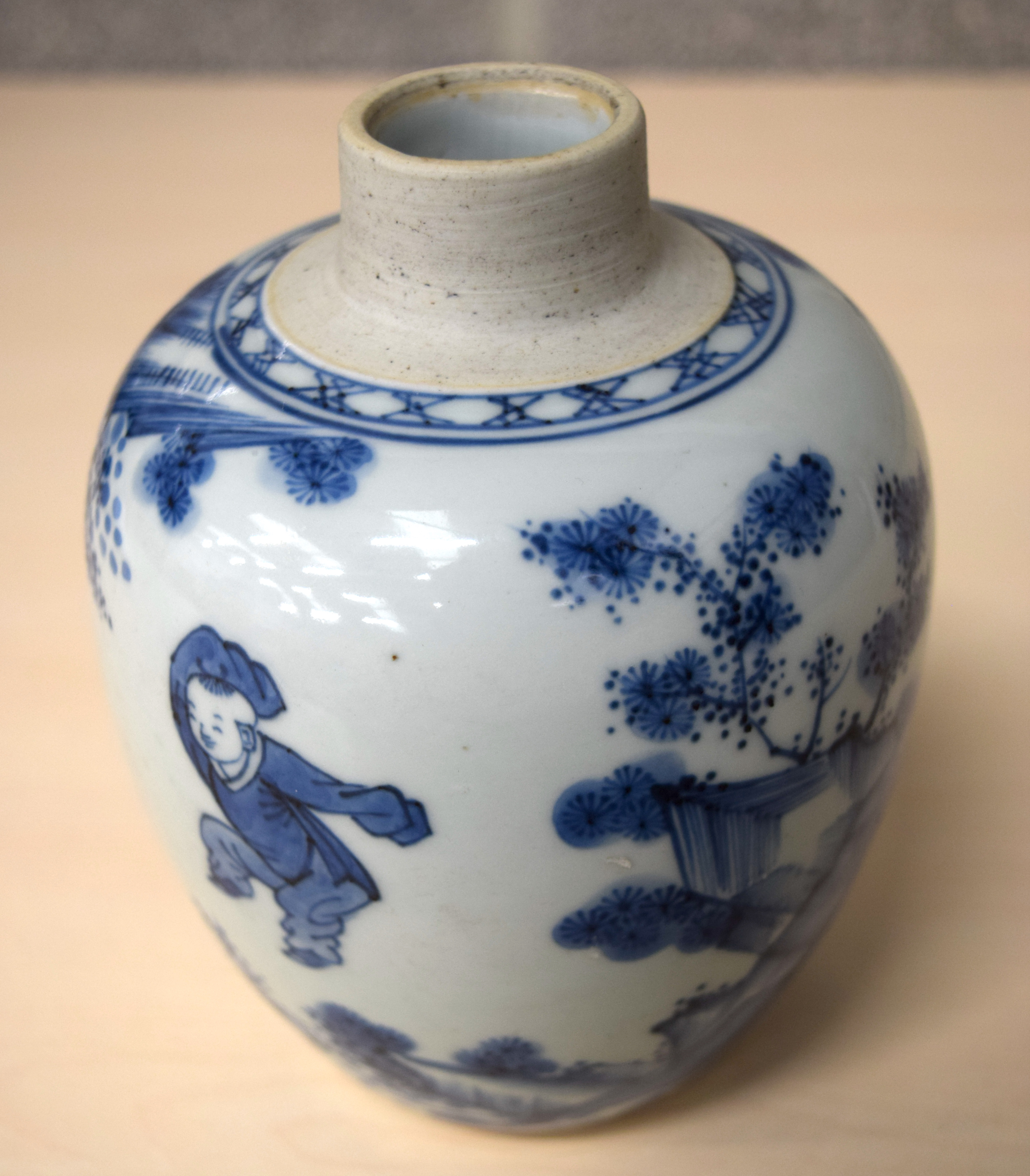 A LATE 17TH/18TH CENTURY CHINESE BLUE AND WHITE PORCELAIN GINGER JAR Kangxi/Yongzheng. 16 cm x 8 cm. - Bild 8 aus 12