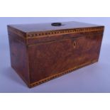 AN EARLY VICTORIAN BURR WALNUT TWIN DIVISION TEA CADDY with mixing bull. 30 cm x 14 cm x 14 cm.