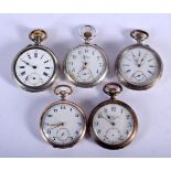 5 ANTIQUE SILVER POCKET WATCHES, various sizes. (5)