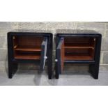 A pair of retro wooden bedside cabinets 67 x 61 x 35 cm. (2).