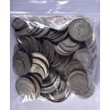A QUANTITY OF BRITISH SILVER COINS. Weight 885g (qty)