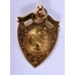 A 9CT GOLD WHITE HAVEN BILLIARD LEAGUE WINNERS MEDAL 1934, Hallmarked Birmingham, 3.8cm x 2.5cm, we