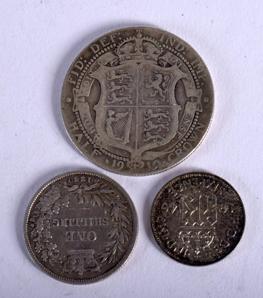 THREE ENGLISH SILVER COINS. Weight 22.2g (3) - Image 2 of 2