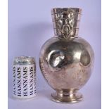 A RARE ARTS AND CRAFTS SILVER PLATED QUEENS HOTEL PITCHER Attributed to Christopher Dresser, formed