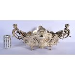 A LARGE EARLY 20TH CENTURY GERMAN NEO CLASSICAL SILVER CENTREPIECE by Friedlander, decorated with ma