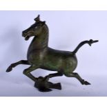 A CONTINENTAL BRONZE STUDY OF A HORSE. 28 cm x 28 cm.