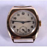 A 9CT GOLD LADIES ROLEX WRISTWATCH. 2.9cm diameter (incl crown), weight 14.4g