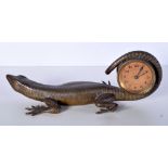 An antique bronze Lizard clock 26 x 10cm.