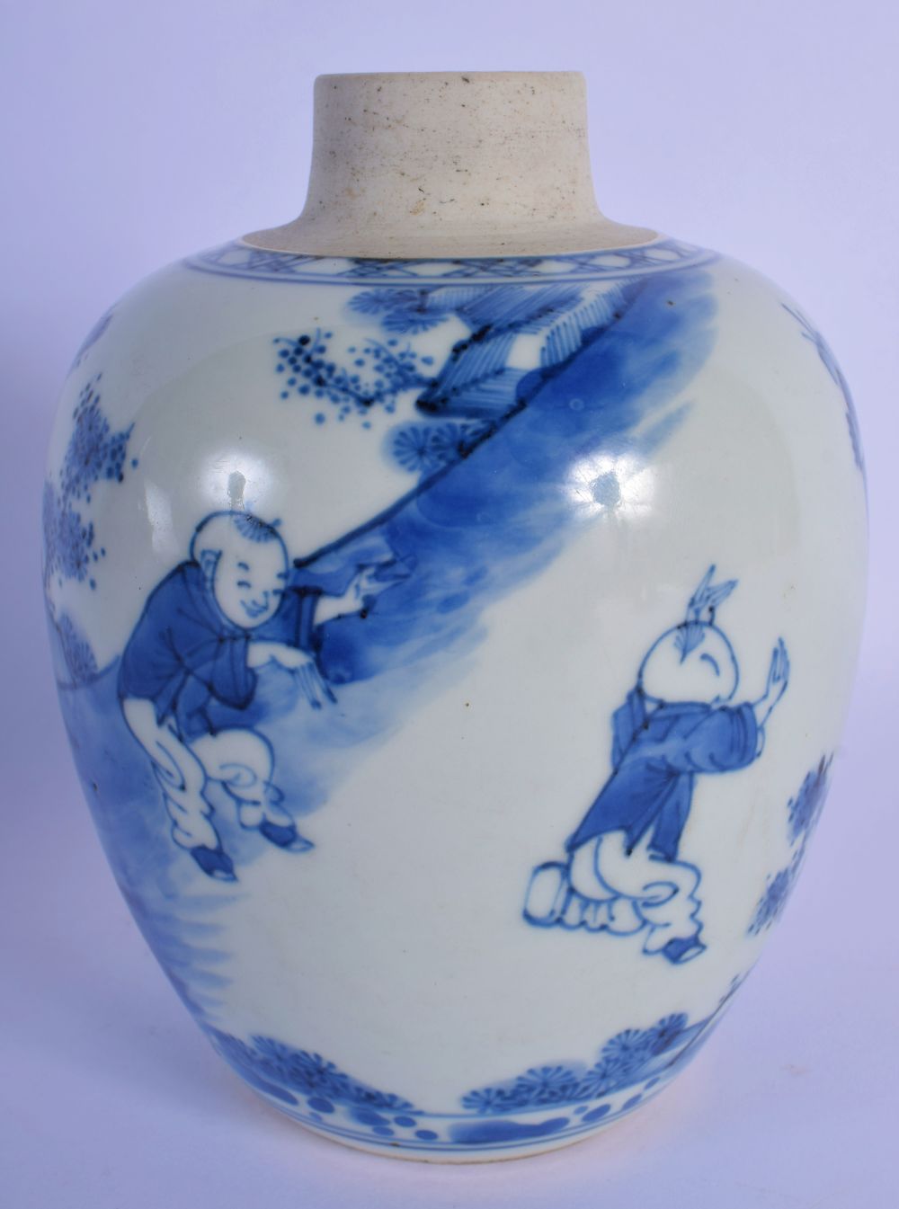 A LATE 17TH/18TH CENTURY CHINESE BLUE AND WHITE PORCELAIN GINGER JAR Kangxi/Yongzheng. 16 cm x 8 cm. - Bild 3 aus 12