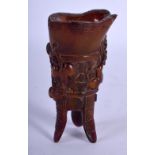 A TRI-LEGGED HORN LIBATION CUP. 8.4cm x 4.2cm x 3.3cm, weight 53.9g