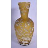 A FINE ANTIQUE BRITISH CAMEO GLASS VASE by Thomas Webb, decorated with flowers and vines. 21 cm high