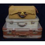 A Tiffany & Co Vanity case together with two vintage suitcases largest 21 x 70 x 45 cm. (3)