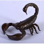 A JAPANESE BRONZE SCORPION. 3.7cm x 5.5cm x 4cm, weight 39.5g