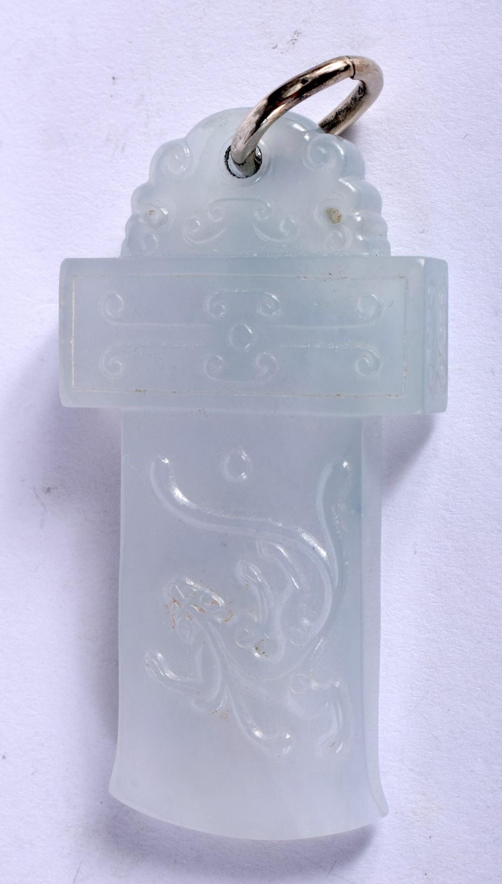 AN ICY JADE CROSS. 2.5cm x 4cm, weight 53.2g - Image 2 of 2