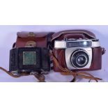 A vintage cased Adox camera together with a Perkeo Voigtlander camera (2)