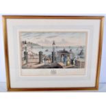A large Victorian framed coloured etching of Brighton Seafront 28 x 41 cm.