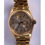 AN 18CT GOLD ROLEX OYSTER DAY DATE WRISTWATCH. Serial No , Dial 3.8cm ()incl crown), weight 17.5g