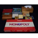A large collection of vintage board games, playing cards, chess , marbles etc (Qty)