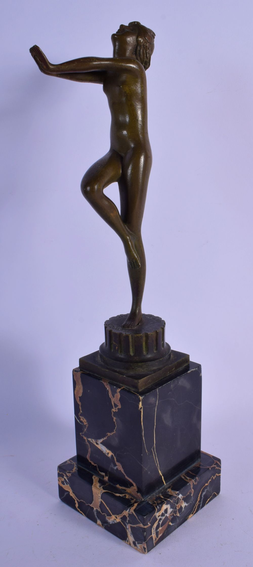 Serge Zelikson (C1920) French, Bronze, Nude Female dancer. 30 cm high.