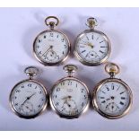 5 ANTIQUE SILVER POCKET WATCHES, various sizes. (5)