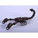 A JAPANESE BRONZE ARTICULATED SCORPION. 9.3cm x 3cm x 2.7cm, weight 52.3g