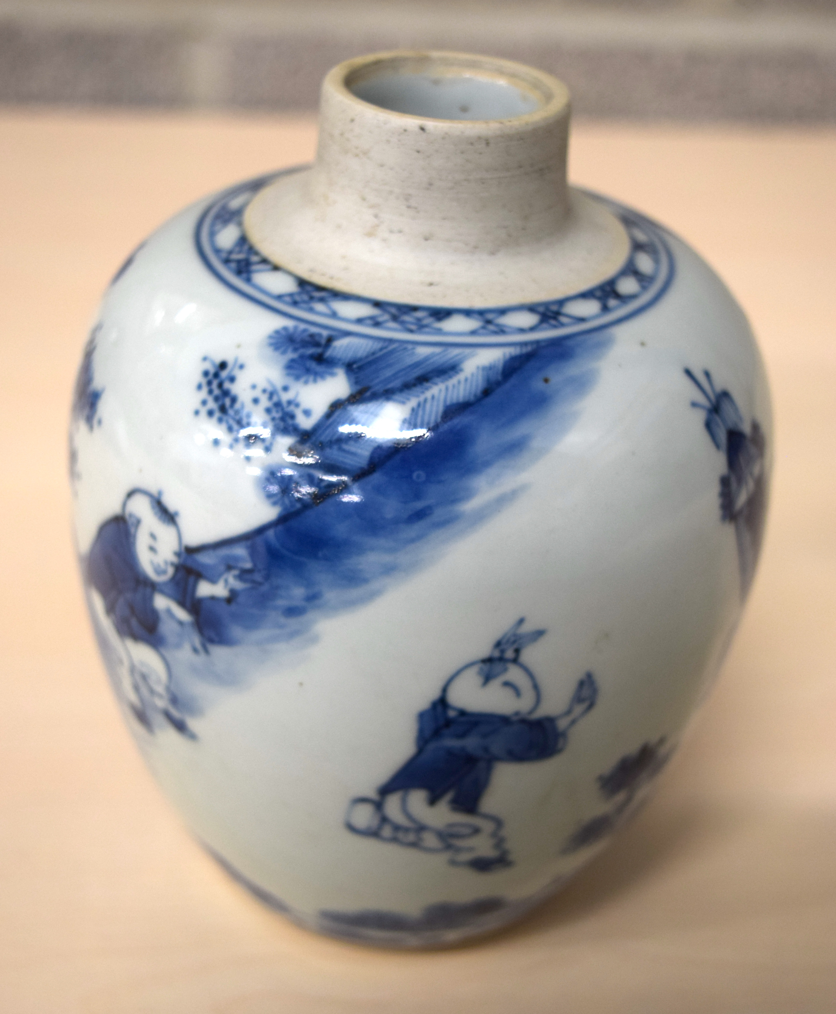 A LATE 17TH/18TH CENTURY CHINESE BLUE AND WHITE PORCELAIN GINGER JAR Kangxi/Yongzheng. 16 cm x 8 cm. - Bild 12 aus 12