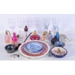 A collection of Scent bottles, glass ware and ceramics (Qty).
