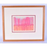 Sharon Gee Framed watercolour entitled " toxic red " 17 x 24.5 cm