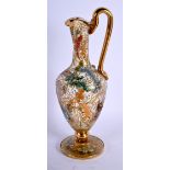 A RARE MOSER ENAMELLED GLASS JUG painted with insects. 14 cm high.