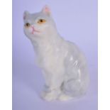 ROYAL WORCESTER FIGURE OF A SHORT HAIRED CAT MODELLED BY FRIEDA DOUGHTY, BLACK MARK. 8.5cm high